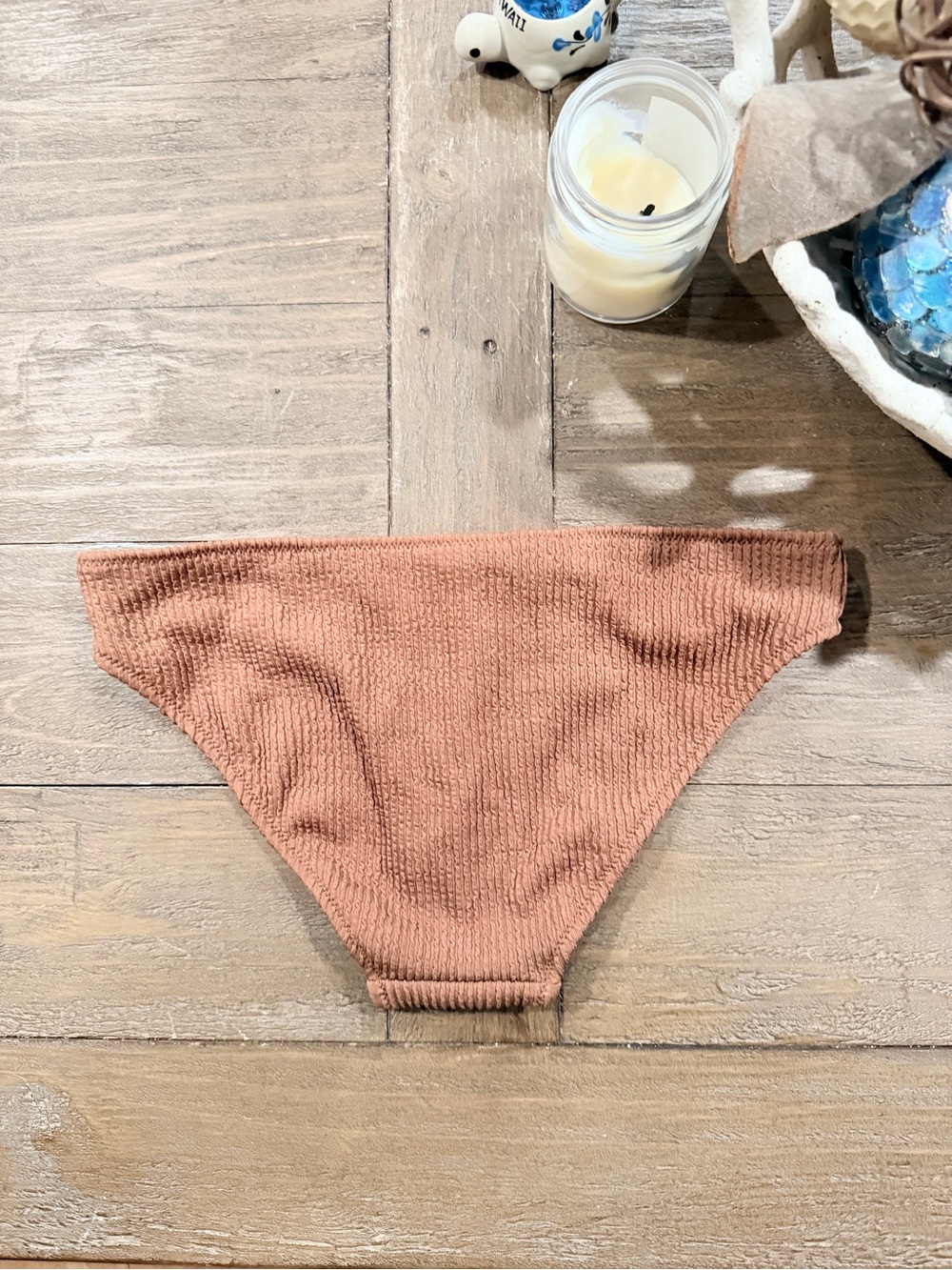 aerie Ribbed Rust-Tone Bikini Bottom - Picture 2 of 4